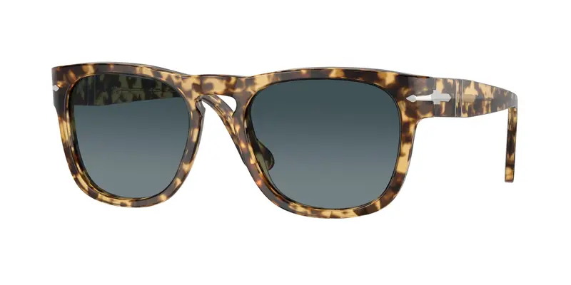 Persol Unisex PO3333S ELIO 1056S3 Occhiali da sole Acetato Marrone Blu Squadrata Polarizzata Sfumato