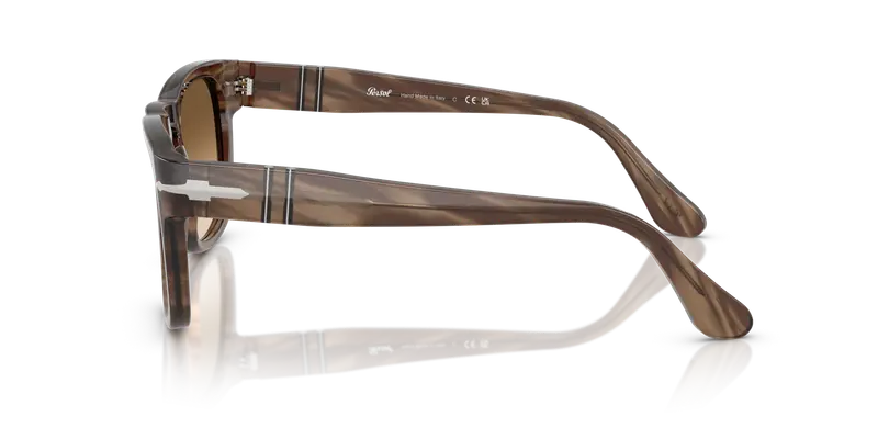 Persol Unisex PO3333S ELIO 120851 Occhiali da sole Acetato Tartaruga Marrone Squadrata Normale Sfumato miniatura 3