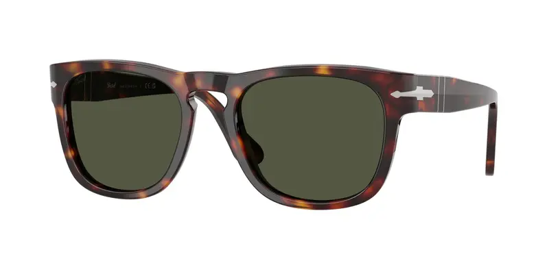 Persol Unisex PO3333S ELIO 24/31 Occhiali da sole Acetato Tartaruga Verde Squadrata Normale
