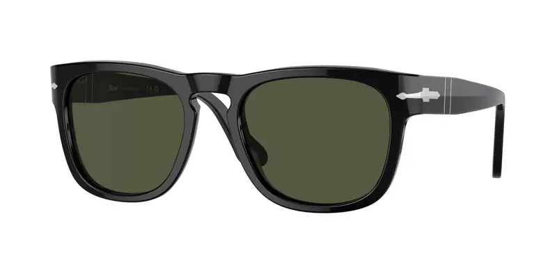 Persol Unisex PO3333S ELIO 95/31 Occhiali da sole Acetato Nero Verde Squadrata Normale
