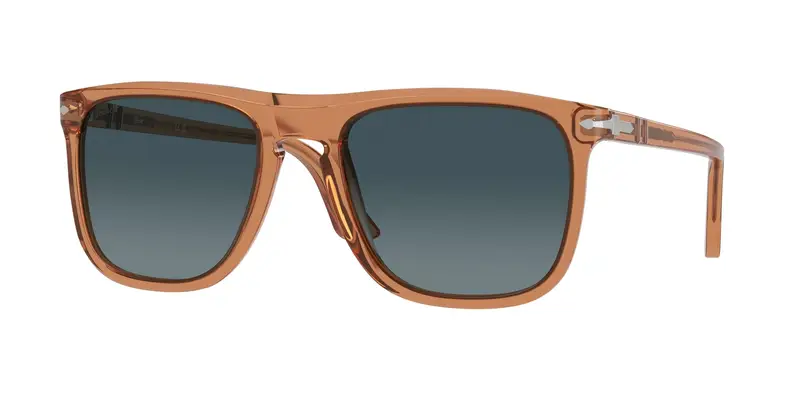 Persol Unisex PO3336S  1213S3 Occhiali da sole Acetato Marrone Blu Pilot Polarizzata Sfumato