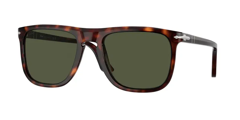 Unisex PO3336S 24/31 Occhiali da sole Acetato Tartaruga Verde Pilot Normale