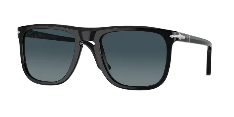 Persol Unisex PO3336S  95/S3 Occhiali da sole Acetato Nero Blu Pilot Polarizzata Sfumato