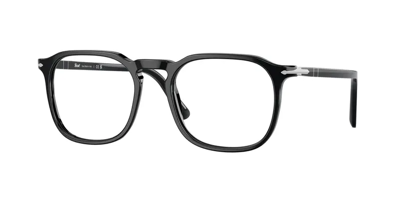 Persol Unisex PO3337V  95 Montature da vista Acetato Nero Trasparente Pantos Normale
