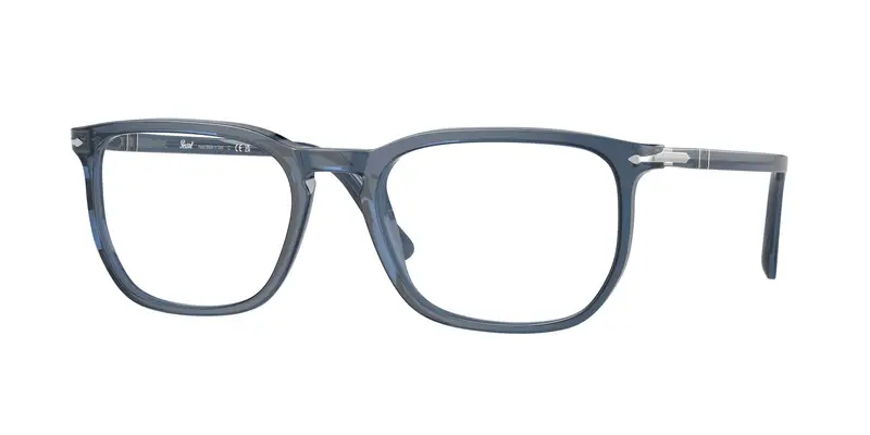 Persol Unisex PO3339V  1197 Montature da vista Acetato Blu Trasparente Squadrata Normale
