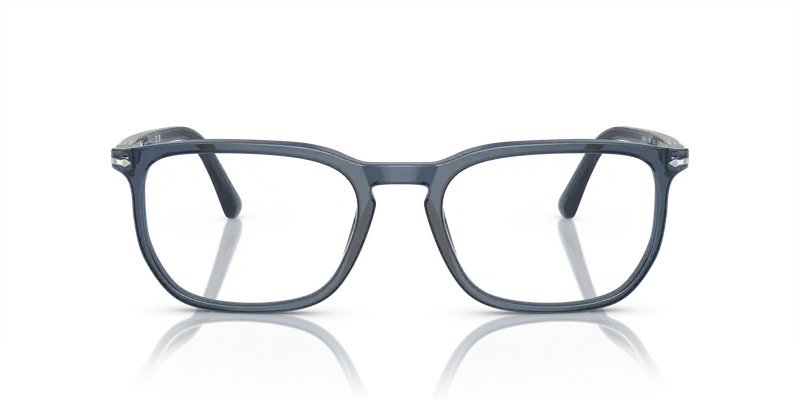 Persol Unisex PO3339V 1197 Montature da vista Acetato Blu Trasparente Squadrata Normale miniatura 2