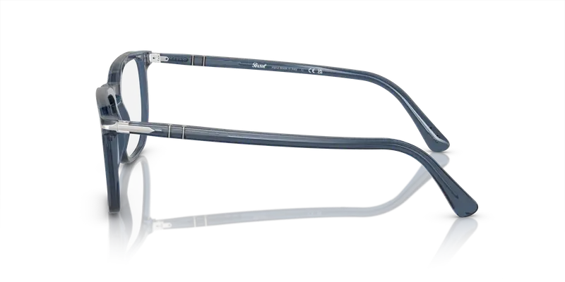 Persol Unisex PO3339V 1197 Montature da vista Acetato Blu Trasparente Squadrata Normale miniatura 3