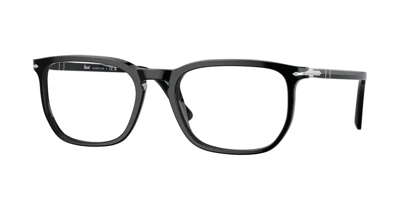 Persol Unisex PO3339V  95 Montature da vista Acetato Nero Trasparente Squadrata Normale