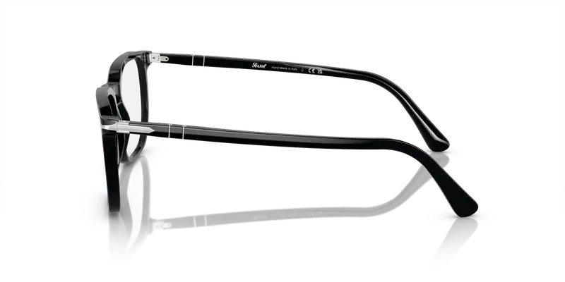 Persol Unisex PO3339V 95 Montature da vista Acetato Nero Trasparente Squadrata Normale miniatura 3