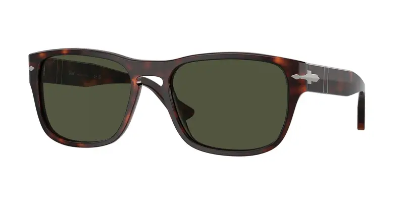 Persol Unisex PO3341S  24/31 Occhiali da sole Acetato Tartaruga Verde Pillow Normale