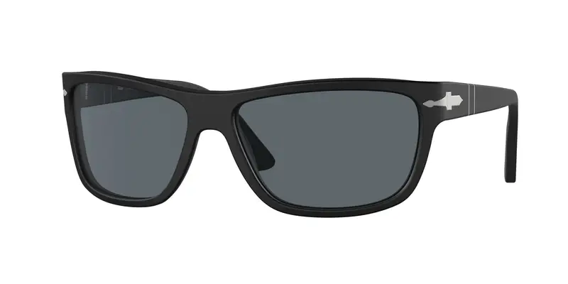 Persol Unisex PO3342S  900/R5 Occhiali da sole Acetato Nero Blu Squadrata Normale Antiriflesso