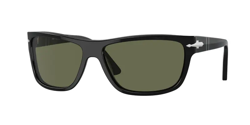 Persol Unisex PO3342S  95/58 Occhiali da sole Acetato Nero Verde Squadrata Polarizzata