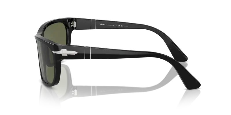 Persol Unisex PO3342S 95/58 Occhiali da sole Acetato Nero Verde Squadrata Polarizzata miniatura 3