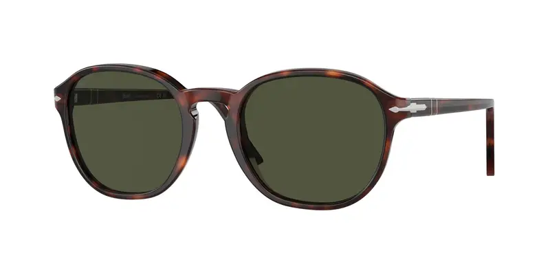 Persol Unisex PO3343S  24/31 Occhiali da sole Acetato Tartaruga Verde Pillow Normale