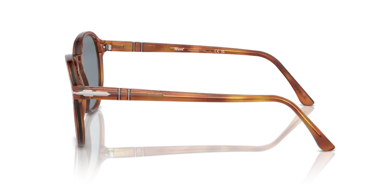 Persol Unisex PO3343S 96/56 Occhiali da sole Acetato Marrone Blu Pillow Normale Antiriflesso miniatura 3