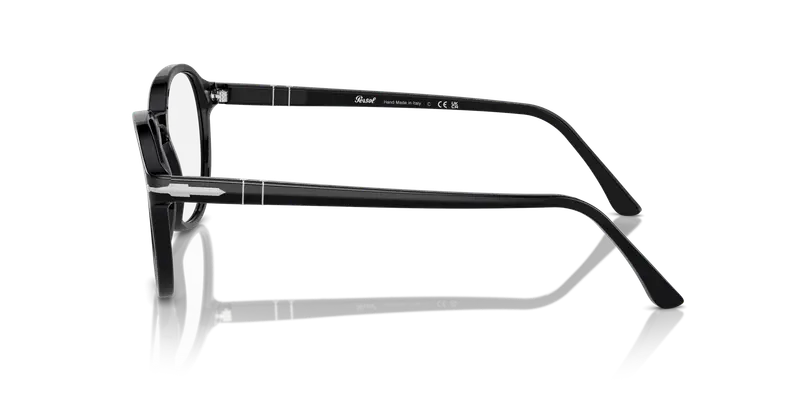 Persol Unisex PO3343V 95 Montature da vista Acetato Nero Trasparente Pantos Normale miniatura 3