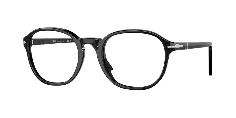 Unisex PO3343V 95 Montature da vista Acetato Nero Trasparente Pantos Normale