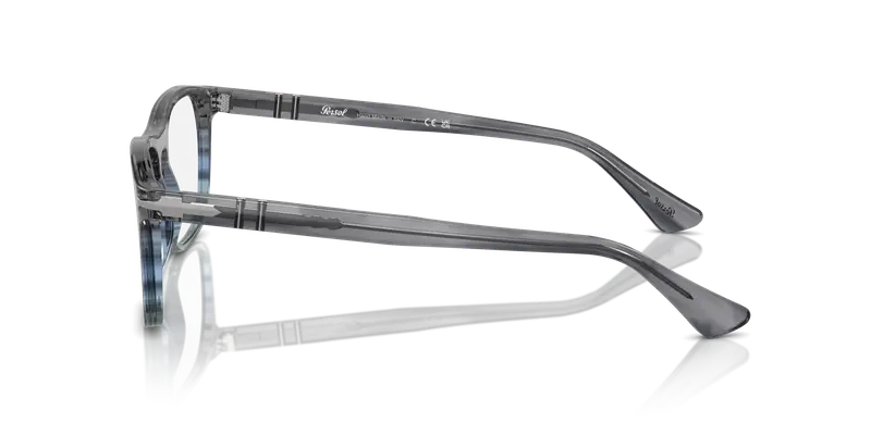 Persol Unisex PO3344V 1205 Montature da vista Acetato Grigio Trasparente Pillow Normale miniatura 3