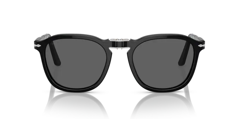 Persol Unisex PO3345S 95/B1 Occhiali da sole Acetato Nero Grigio Squadrata Normale miniatura 2
