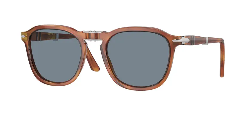 Persol Unisex PO3345S  96/56 Occhiali da sole Acetato Marrone Blu Squadrata Normale Antiriflesso