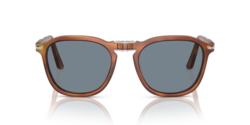 Persol Unisex PO3345S 96/56 Occhiali da sole Acetato Marrone Blu Squadrata Normale Antiriflesso miniatura 2