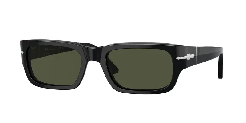 Persol Unisex PO3347S ADRIEN 95/31 Occhiali da sole Acetato Nero Verde Squadrata Normale