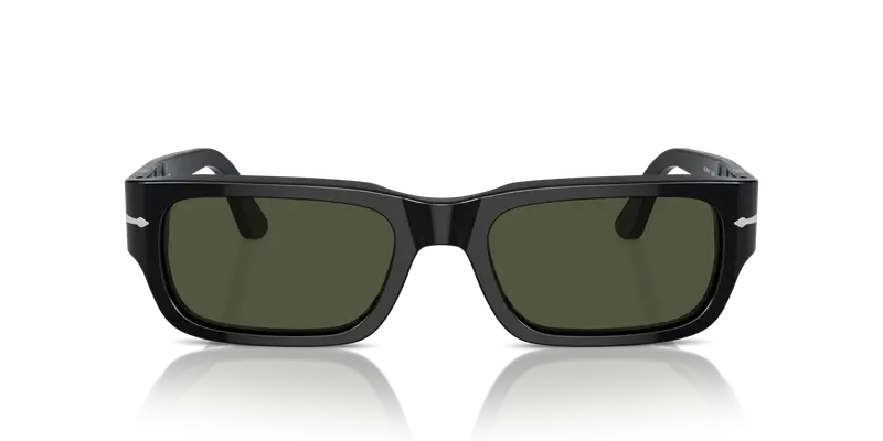 Persol Unisex PO3347S ADRIEN 95/31 Occhiali da sole Acetato Nero Verde Squadrata Normale miniatura 2