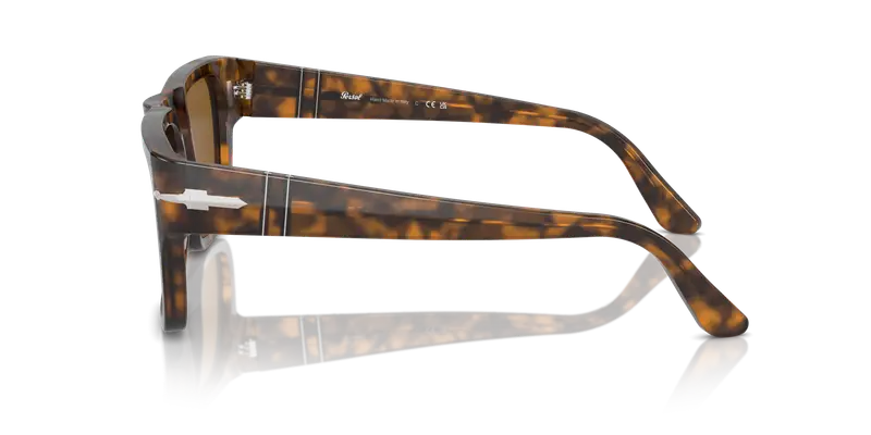 Persol Unisex PO3348S 121033 Occhiali da sole Acetato Marrone Marrone Squadrata Normale miniatura 3