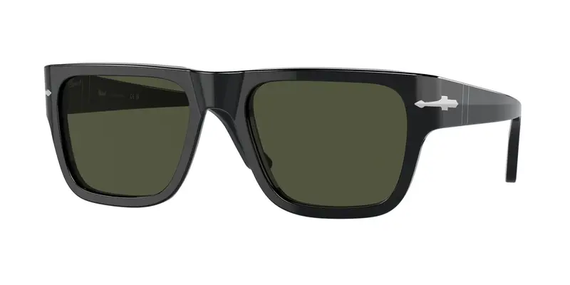 Unisex PO3348S 95/31 Occhiali da sole Acetato Nero Verde Squadrata Normale