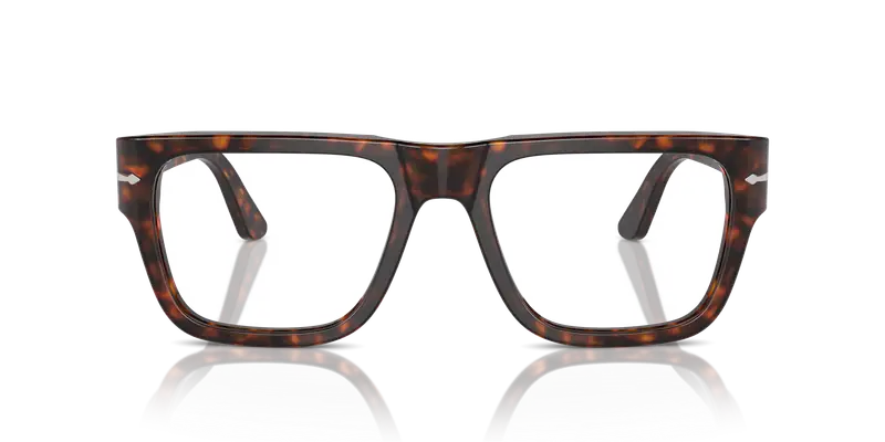Persol Unisex PO3348V 24 Montature da vista Acetato Tartaruga Trasparente Squadrata Normale miniatura 2