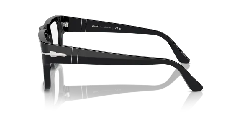 Persol Unisex PO3348V 95 Montature da vista Acetato Nero Trasparente Squadrata Normale miniatura 3