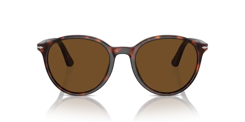 Persol Unisex PO3350S 24/57 Occhiali da sole Acetato Tartaruga Marrone Pantos Polarizzata miniatura 2
