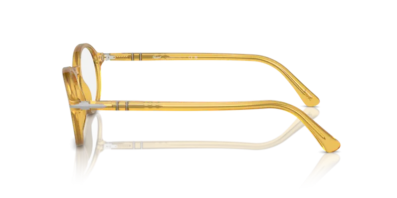 Persol Unisex PO3351V 204 Montature da vista Acetato Giallo Trasparente Rotonda Normale miniatura 3