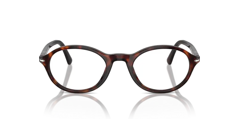 Persol Unisex PO3351V 24 Montature da vista Acetato Tartaruga Trasparente Rotonda Normale miniatura 2
