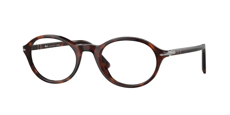 Unisex PO3351V 24 Montature da vista Acetato Tartaruga Trasparente Rotonda Normale