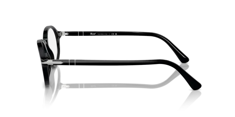 Persol Unisex PO3351V 95 Montature da vista Acetato Nero Trasparente Rotonda Normale miniatura 3