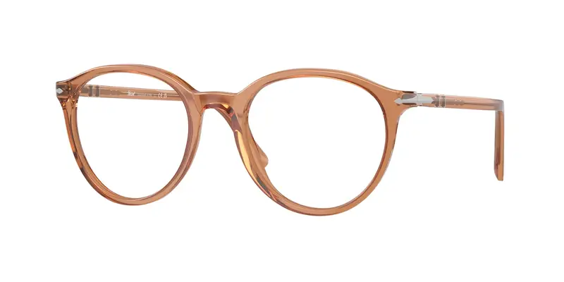 Persol Unisex PO3353V  1213 Montature da vista Acetato Marrone Trasparente Pantos Normale