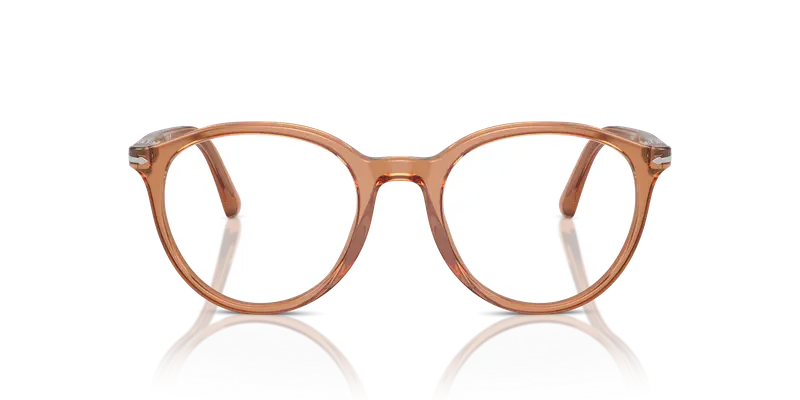 Persol Unisex PO3353V 1213 Montature da vista Acetato Marrone Trasparente Pantos Normale miniatura 2