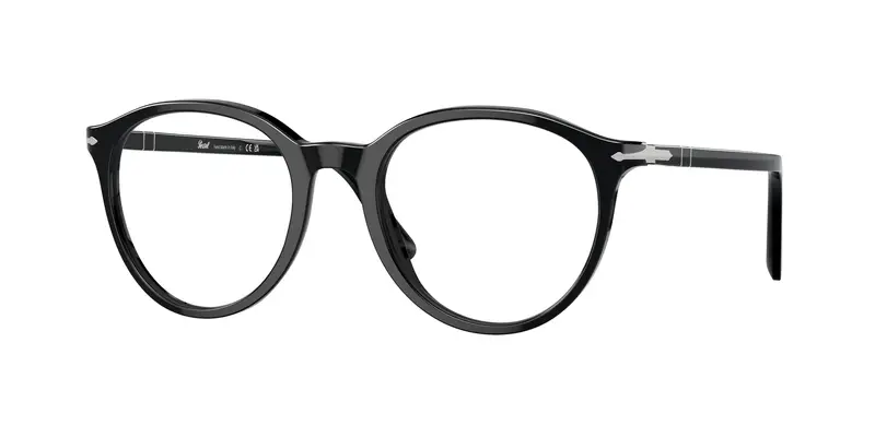 Unisex PO3353V 95 Montature da vista Acetato Nero Trasparente Pantos Normale