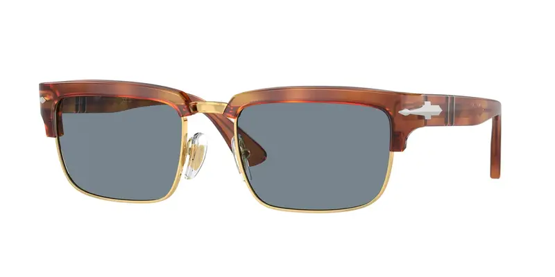 Persol Unisex PO3354S  96/56 Occhiali da sole Acetato Marrone Blu Squadrata Normale Antiriflesso