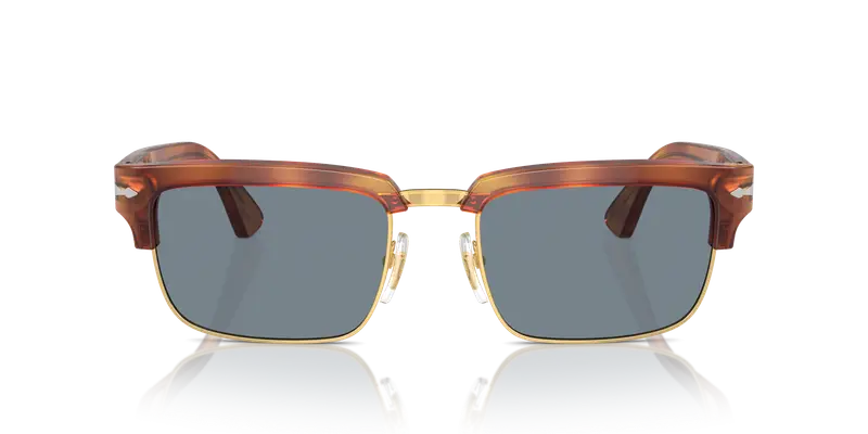 Persol Unisex PO3354S 96/56 Occhiali da sole Acetato Marrone Blu Squadrata Normale Antiriflesso miniatura 2