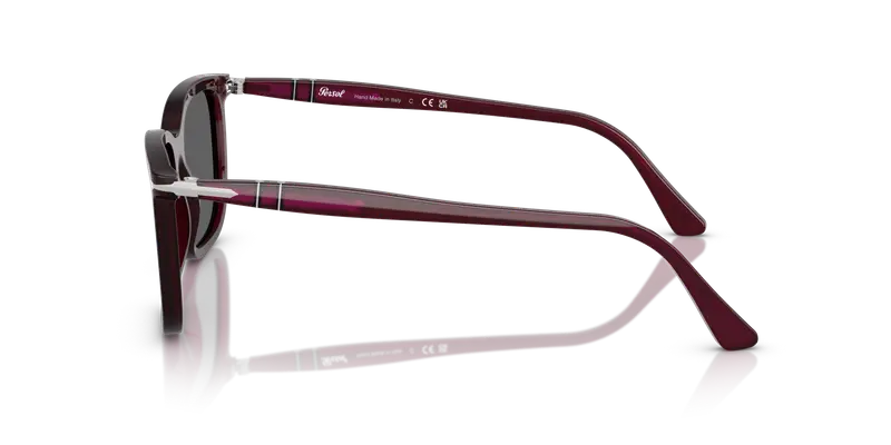 Persol Unisex PO3357S RENZO 1216B1 Occhiali da sole Acetato Bordeaux Grigio Squadrata Normale miniatura 3