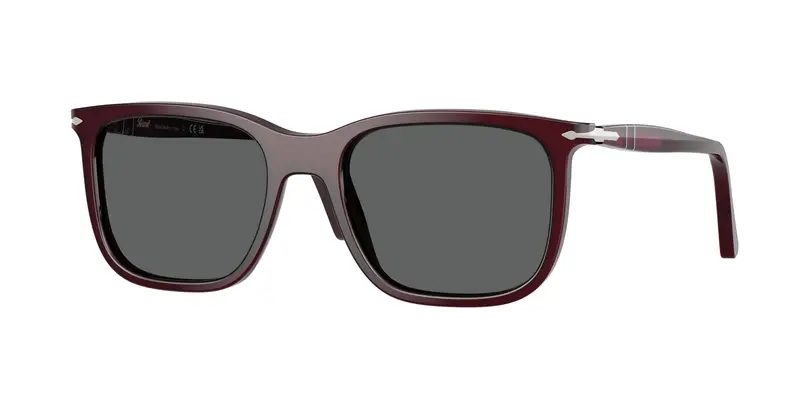 Persol Unisex PO3357S RENZO 1216B1 Occhiali da sole Acetato Bordeaux Grigio Squadrata Normale