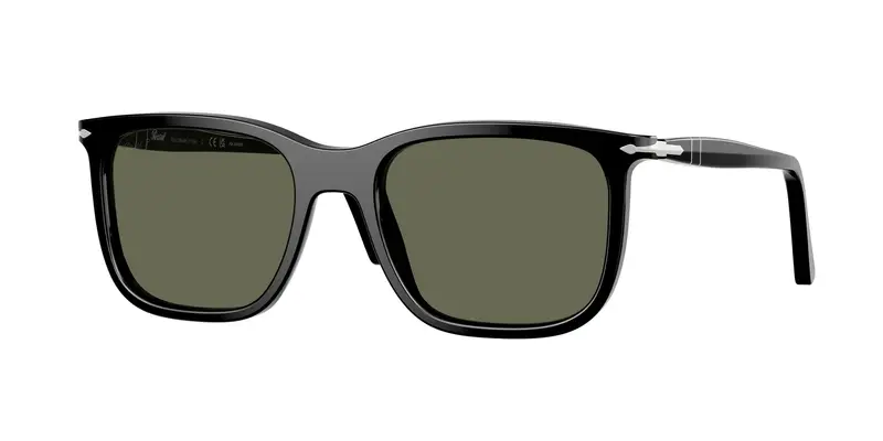 Persol Unisex PO3357S RENZO 95/58 Occhiali da sole Acetato Nero Verde Squadrata Polarizzata