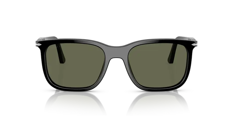 Persol Unisex PO3357S RENZO 95/58 Occhiali da sole Acetato Nero Verde Squadrata Polarizzata miniatura 2
