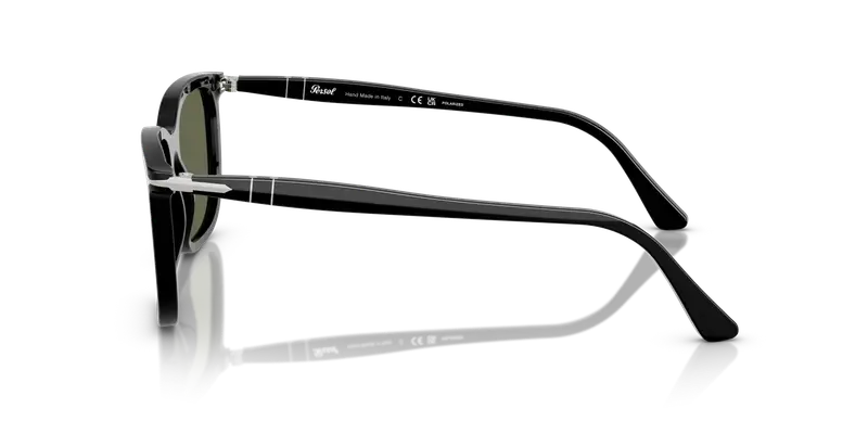 Persol Unisex PO3357S RENZO 95/58 Occhiali da sole Acetato Nero Verde Squadrata Polarizzata miniatura 3