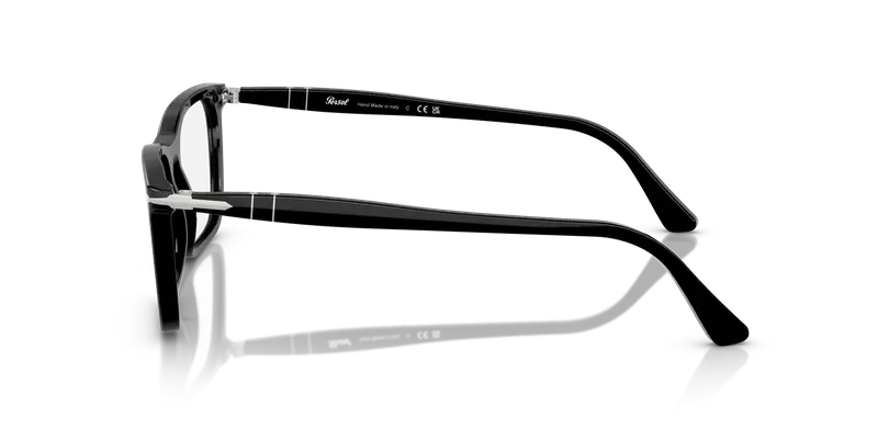 Persol Unisex PO3358V 95 Montature da vista Acetato Nero Trasparente Squadrata Normale miniatura 3