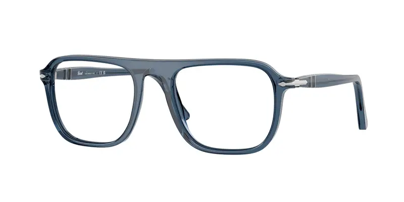 Persol Unisex PO3359V JACQUES 1197 Montature da vista Acetato Blu Trasparente Squadrata Normale
