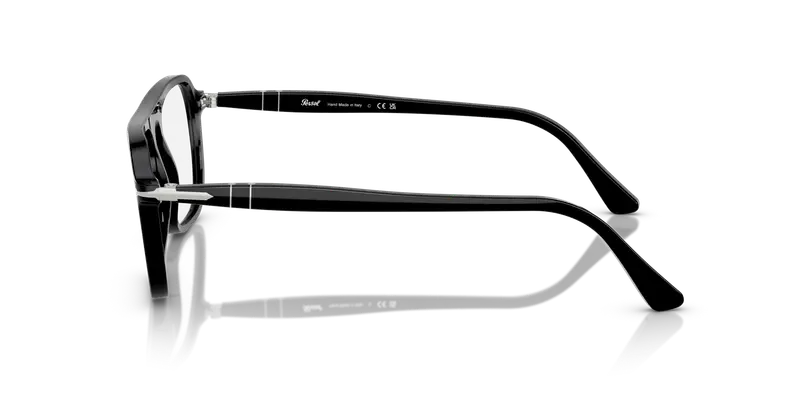 Persol Unisex PO3359V JACQUES 95 Montature da vista Acetato Nero Trasparente Squadrata Normale miniatura 3