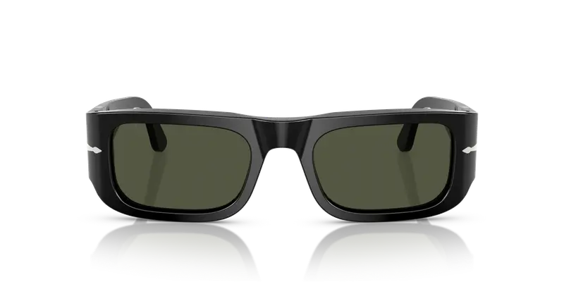 Persol Unisex PO3362S 95/31 Occhiali da sole Acetato Nero Verde Pillow Normale miniatura 2